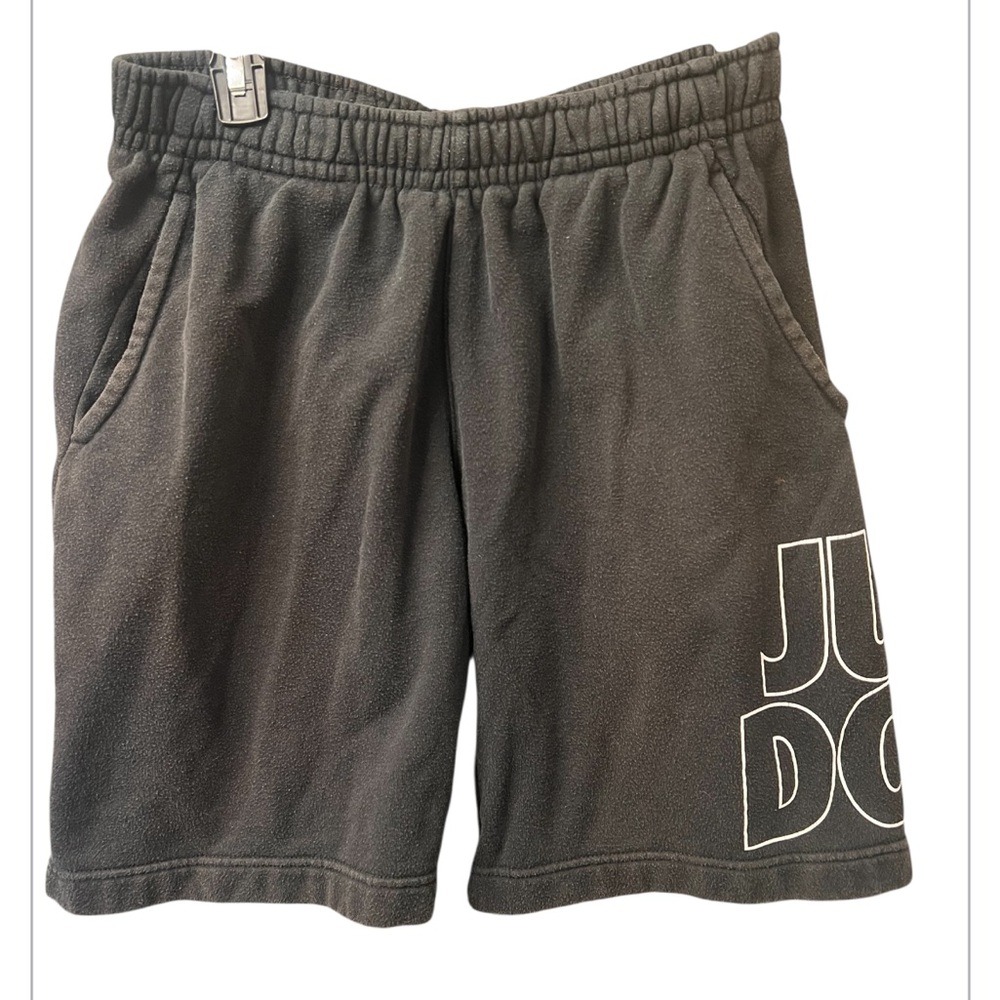 MENS NIKE JUST DO IT SWOOSH COTTON SWEAT SHORTS SIZE MEDIUM BLACK STRETCH - Picture 5 of 6